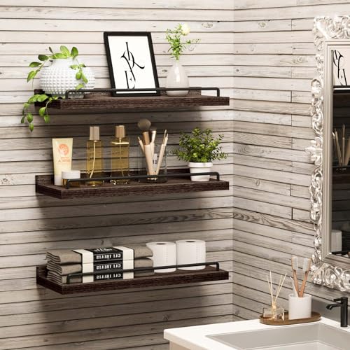 Floating-Shelves-Bathroom-Decor-Shelves-Over-Toilet-Farmhouse-Wall-Shelves-for-Living-Room-Bedroom-Picture-Frames-Plants-Kitchen-Set-of-3-Walnut-Brown Floating Shelves Bathroom Decor Shelves Over Toilet Farmhouse Wall Shelves for Living Room Bedroom Picture Frames Plants Kitchen Set of 3 Walnut Brown