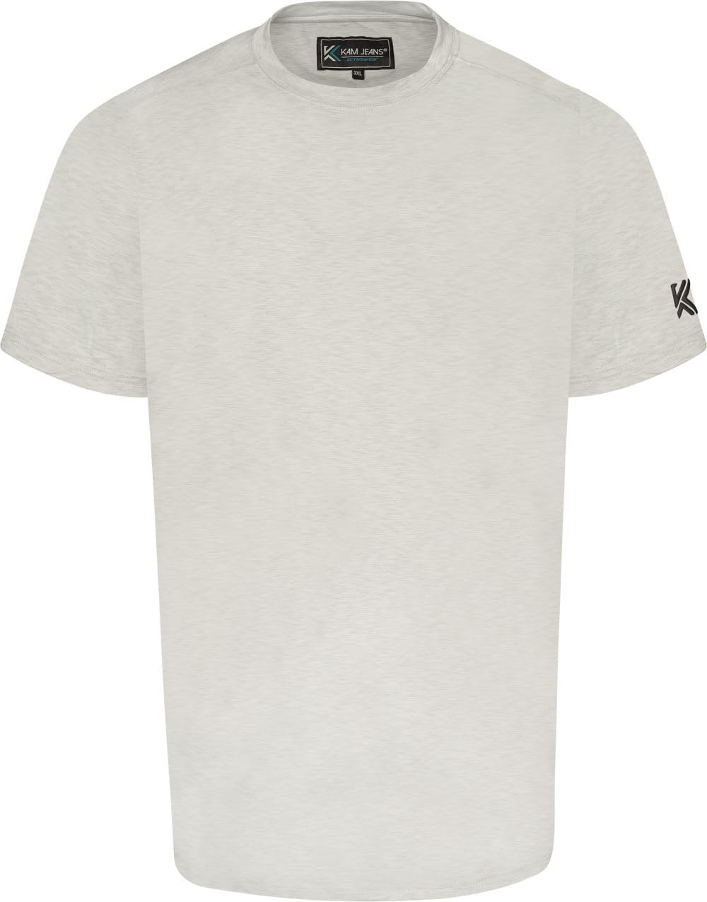 Kam Men's Oatmeal Active Performance Marl Short Sleeve T-Shirt For In 6XL