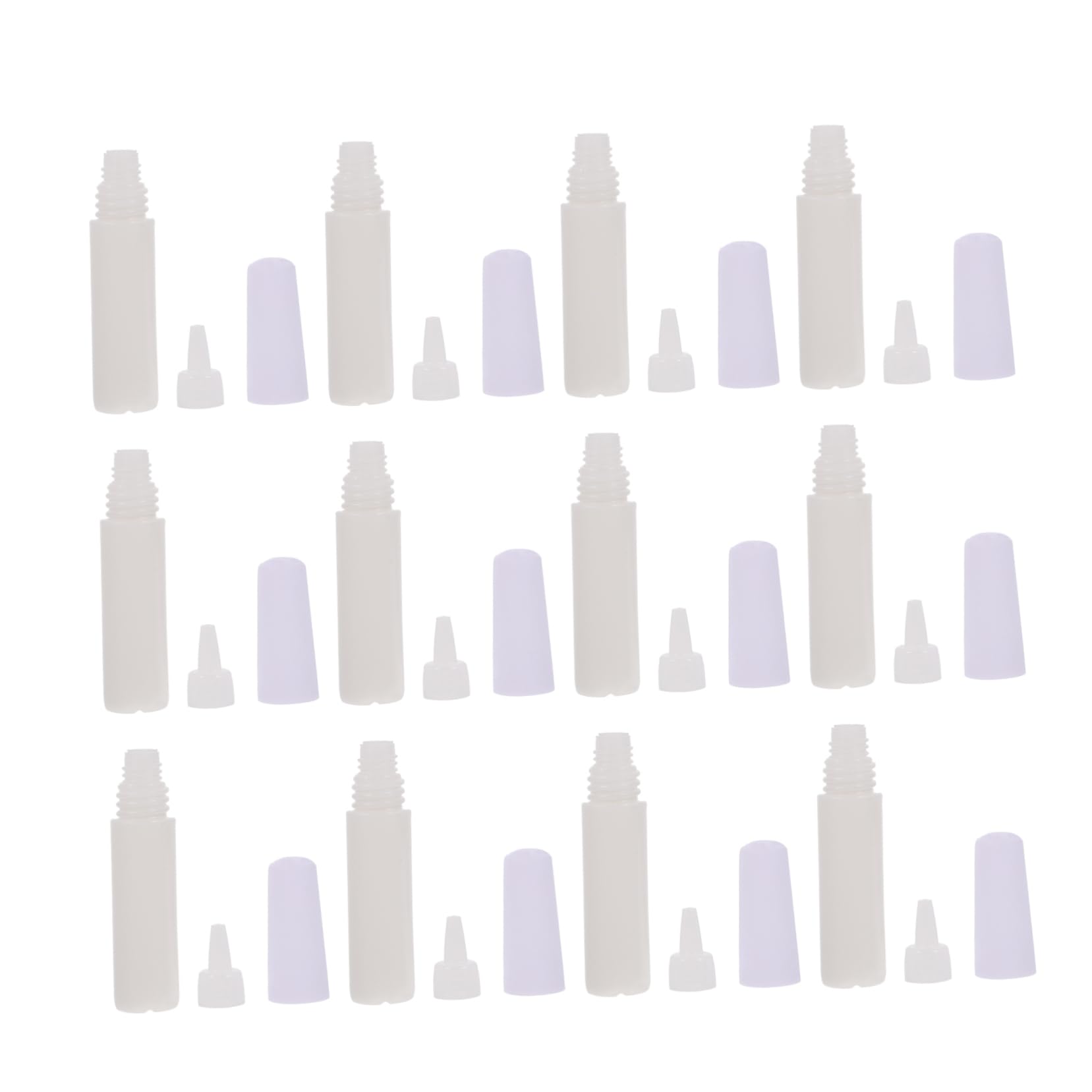 Pegamentos Adhesivos Multifuncionales para Manualidades DIY de 6ml por Botella, Color Blanco, Secado Rápido y Material Plástico, Pack de 50 Unidades