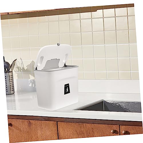 Caneca de basura rectangular blanca para pared STOBAZA miniatura 4
