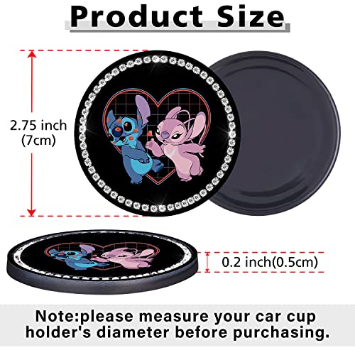 Car Cup Holder Coaster 2 Pack Cute Cartoon Silicone New Automotive CupHolder Accessories Interior Decor Decorations for Women Gift DZ630