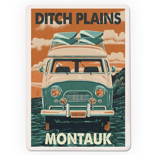 Montauk, New York, Ditch Plains, Letterpress, Camper Van miniatura 3