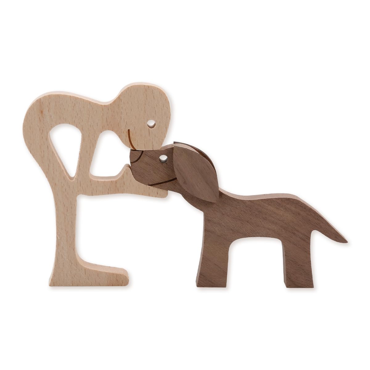 Lotsdonxia Boys Wooden Dog And Puppy Carving Statue – Unique Handmade Craft Puppy Figurine For Creative Home Décor (S And Dogs)