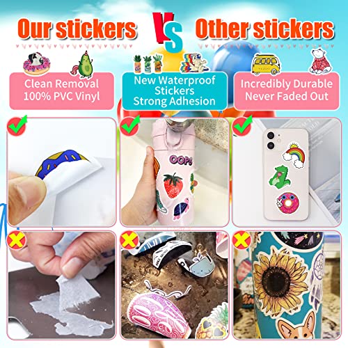 600 Pcs Cute Stickers For Kids, Water Bottle Stickers, Waterproof Vinyl Aesthetic Sticker For Laptop Scrapbook Skateboard Computer Mixed Colorful Sticker Packs For Teens Kids Girls Adults #TOP6