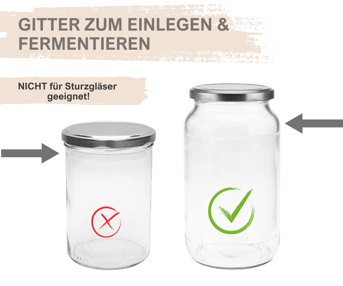 KADAX Rijstgewicht voor weckpotten kunststof fermentatiedeksel voedselverzwaring met net voor zuurkool kimchi en komkommers gisthulp (fi 82 mm/48 stuks