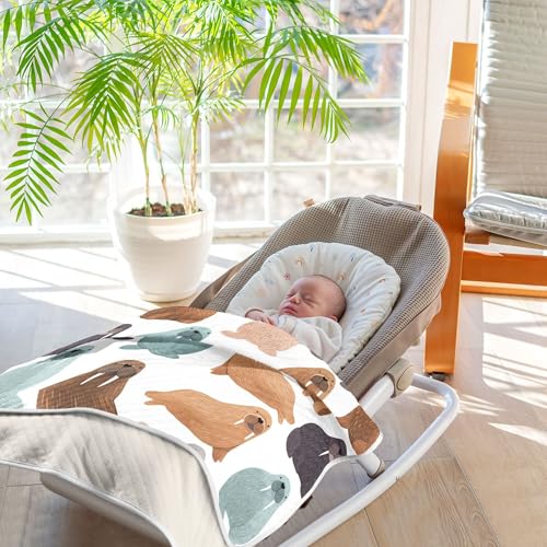 Image of Sea Cute Walrus Baby Blankets Soft Warm Crib Stroller Blanket for Toddler Newborn Girls Boys 30x40in