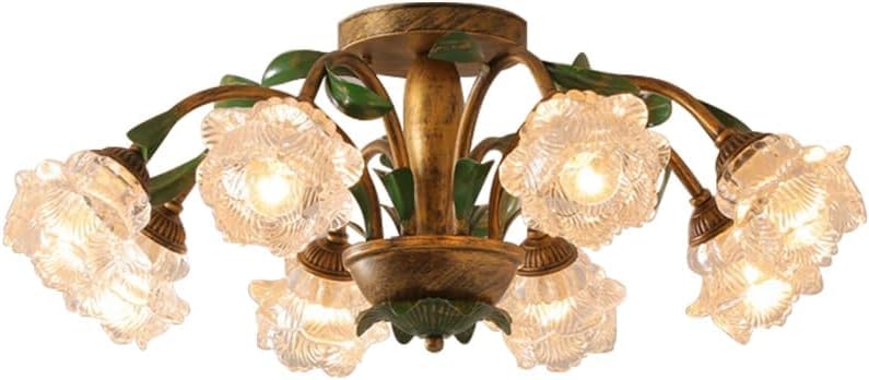 Plafonnier semi-encastré pour éclairer une pièce sombre avec un verre transparent vintage