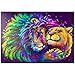 Il Leone Artistico Dai Colori Al Neon Abbraccia La Leonessa In Stile Pop Art - Premium 1000 Pezzi Puzzle - MyPuzzle Collezione speciale di Puzzle Galaxy