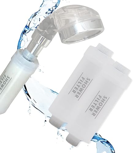 Paquete de 2 filtros de ducha fabricados en Corea, elimina productos químicos tóxicos, agua dura y cloro, filtro de cabezal de ducha para cabezal de