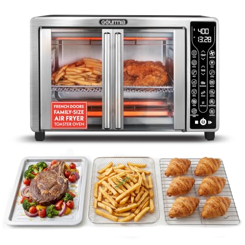 Gourmia French Door Air Fryer Toaster Oven – 6-Slice Capacit...