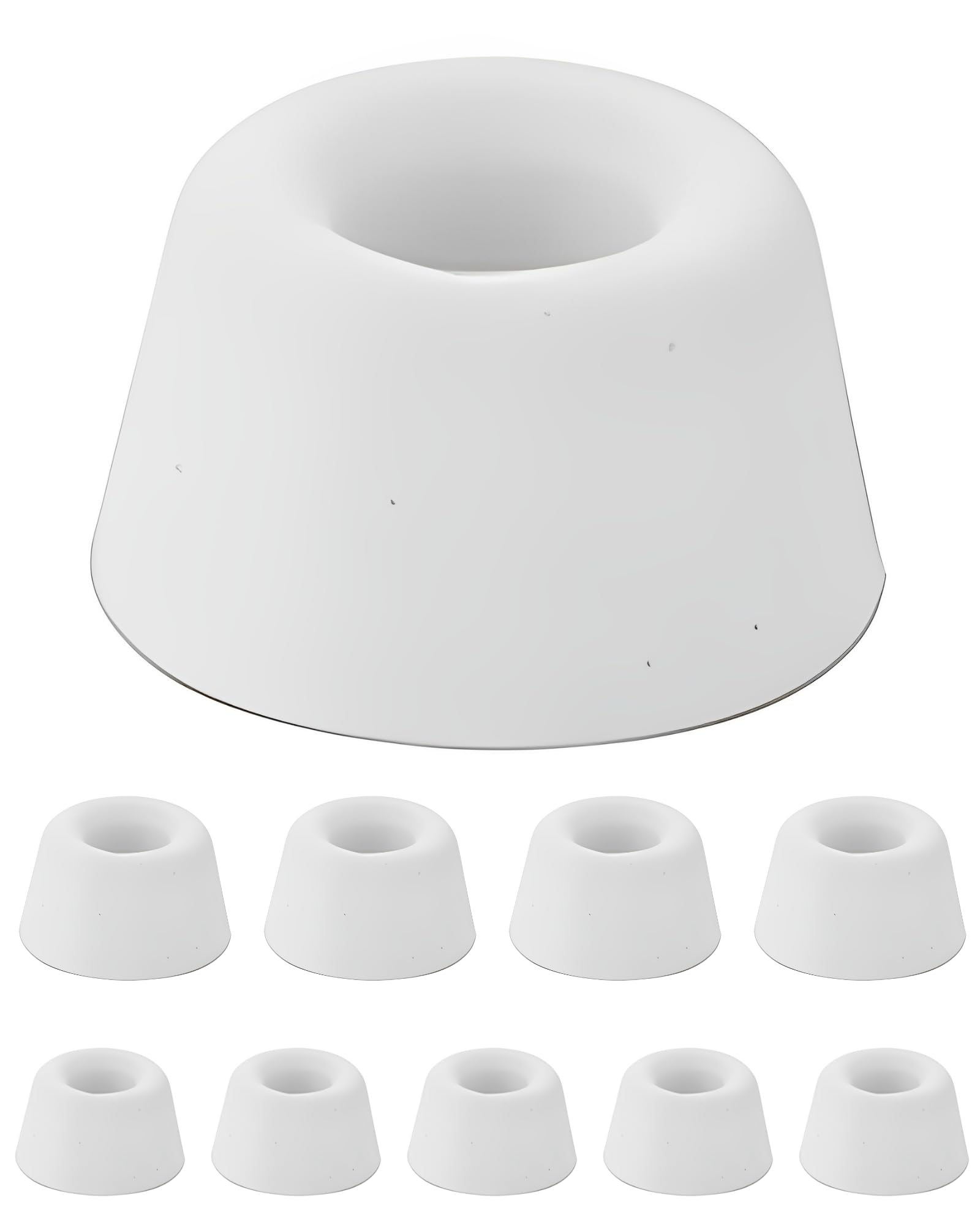 Gedotec Door Stopper - Rubber | Pack of 10 Premium Door Stopper White | Rubber Buffer 20 x 10 mm for Screwing or Gluing | Door Stopper Small for Room Doors | Wall Door Stopper Floor