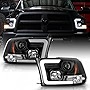 ACANII - For Black 2009-2018 Dodge Ram 1500 2500 3500 LED Tube Projector Headlights Headlamps Driver & Passenger Side
