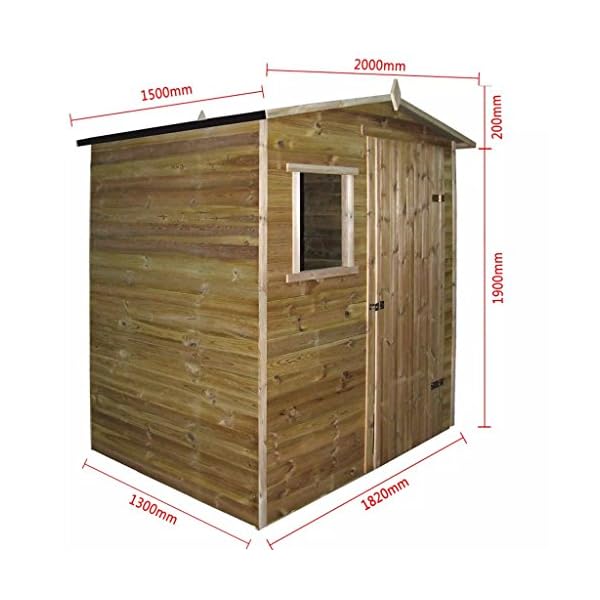 Xingshuoonline Gartenschuppen für den Außenbereich, Gartenschuppen, Holzhütte aus imprägniertem Kiefernholz, kann auch… – Bild 7