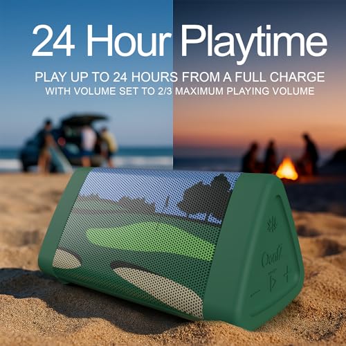 Image of OontZ Angle 3 (4th Gen) - Portable Bluetooth Speaker, 12W Stereo Sound, 24 Hour Playtime, Rich Bass, 100 Foot Wireless Range, Waterproof, Home, Outdoor, Travel, Great Gift and Golf Speaker (Green)