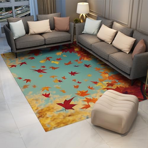Tapis en feuilles d'érable d'automne moquette douce - 4