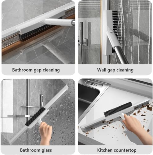 Image of Heavy Duty Floor Wiper with Brush | 2-in-1 Floor & Tile Cleaning Tool | Strong Steel Handle, Sturdy Brush & Wide Rubber Wiper for Home, Bathroom & Outdoor Use (HEVY Wiper)