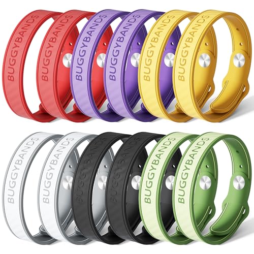 Mosquito Repellent Bracelets,12 Pack Silicone Mosquito Repellent Bands with DEET Free, Natural & Waterproof Bug Wristbands for Kids and Adults, Outdoor Traveling Protection