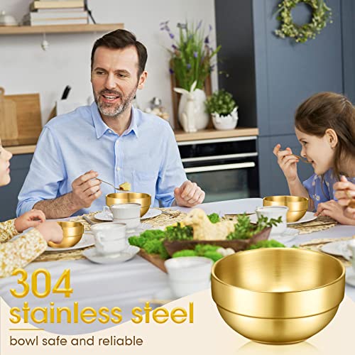 Set 10 tazones dorados de acero inoxidable 4.7 pulg miniatura 6