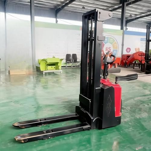 Apilador eléctrico completo de 1000 kg, 1500 kg, 3000 mm, altura de elevación, patas de montar a horcajadas, apilador eléctrico de empuje manual para elevación de carga de almacén y manejo logístico