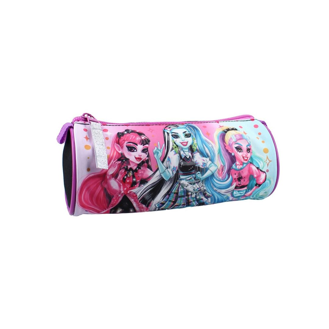 mybagstory Monster High - Estuche para niña, para niños, escuela primaria, guardería, idea de regalo, color morado y negro, talla 20 cm, Monster High - Morado/Negro, Clásico