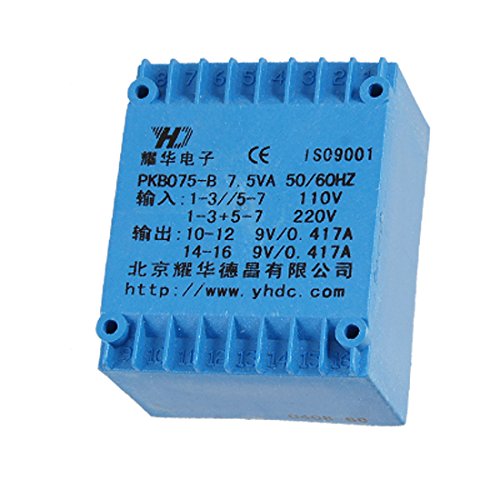 Aexit PKB075-B 7.5VA Transformer Safety Insolated 8 Pins PCB Mount Power Transformer Encapsulated Transformer