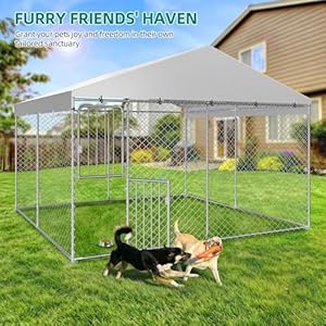 YITAHOME Large Outdoor Dog Kennel 9.8×9.8×7.1FT Large Dog House Pet Pens Dog Run Enclosure with UV-Resistant Waterproof Roof Cover and Secure Lock Dog Fence Outdoor for Yard YITAHOME Large Outdoor Dog Kennel 989871FT Large Dog House Pet Pens Dog Run Enclosure with UV Resistant Waterproof Roof Cover and Secure Lock Dog Fence Outdoor for Yard