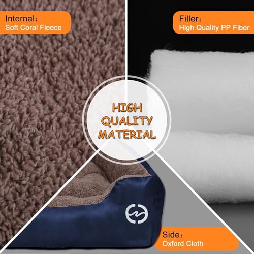 Image of SITSNOOZE Premium Orthopedic Dog Bed XL for Large Dogs 20 to 30 kg Washable Reversible Cushion Sofa for Boxer, Rottweiler and Doberman Breeds (Brown and Blue, XL)
