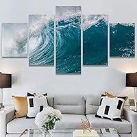 SIGNWIN 5 Panel Canvas Wall Art Modern Art Landscape Multicolor Photography Relax/Calm Rocky Romantics for Home Decorations Ready to Hang - 60