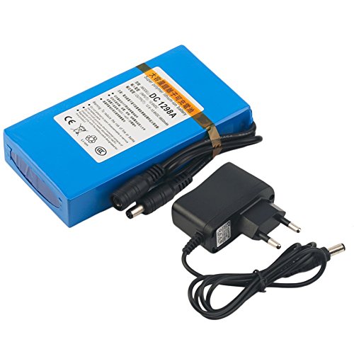 Batteria portatile, ricaricabile, agli ioni di litio, CC 12 V, 9800 mAh, CC1298A con presa