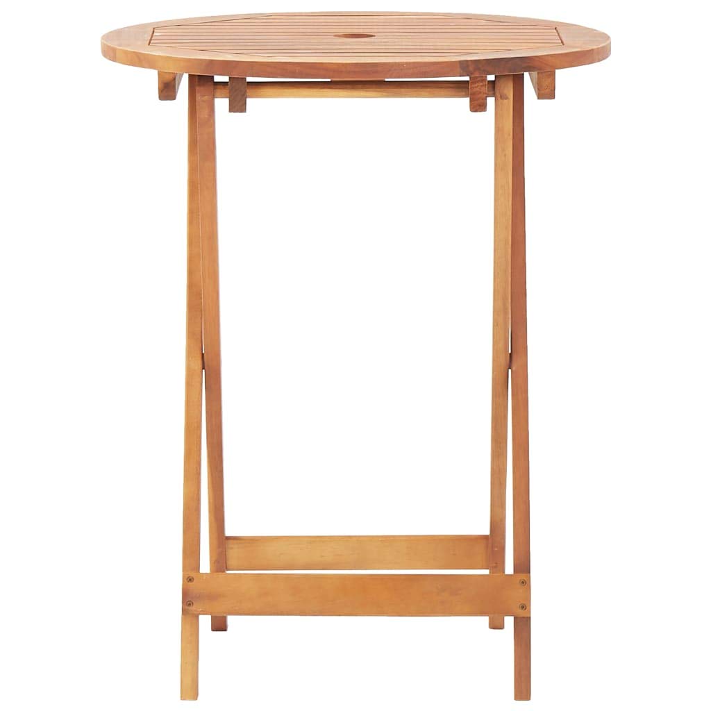 Set da 3 pezzi in legno massello di acacia con tavolo pieghevole e sedie per giardino, balcone o terrazza