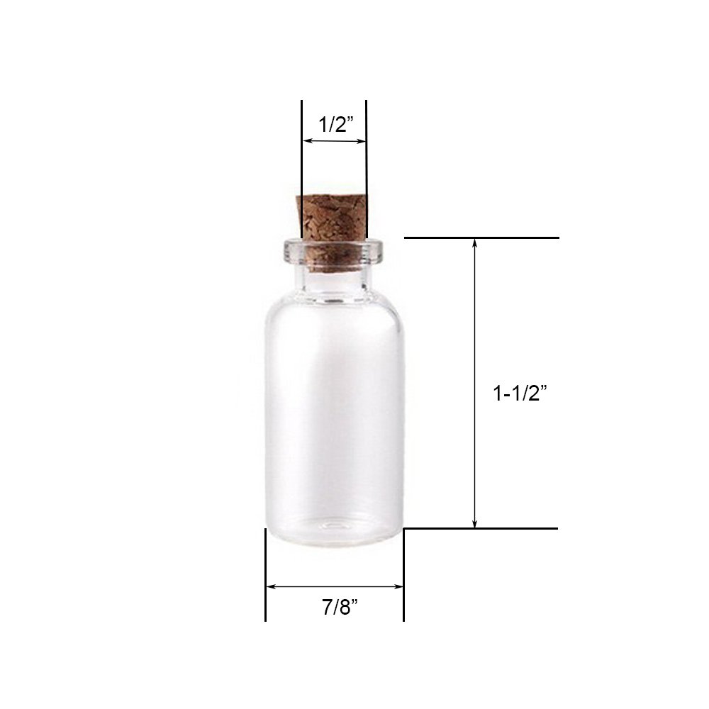 50 Mini Glass Jars With Cork Stoppers - 1.5" Tall, 7/8" Wide, 10ml Capacity - Great For Crafts & DIY - View #6
