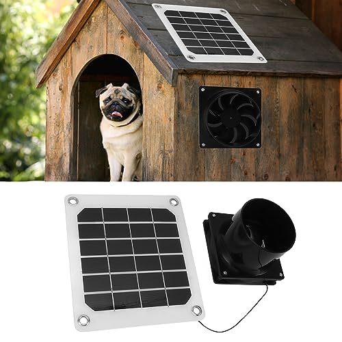 Ventilador de panel solar de 20W para refrescar gallineros y proteger mascotas 7