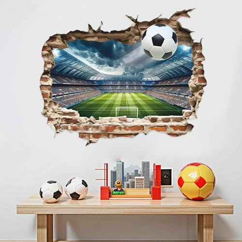 Wandtattoo 3D Fußball abnehmbar für Schlafzimmer und Wohnzimmer Geschenk...