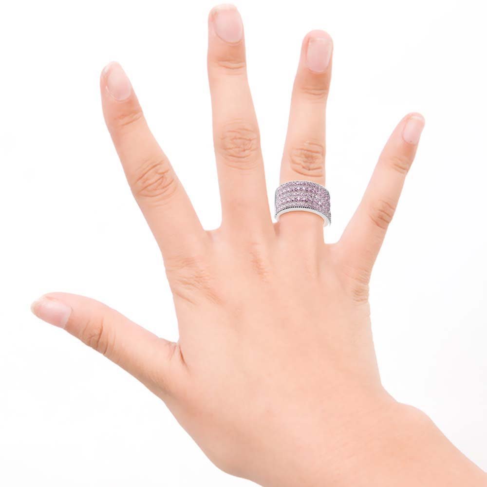 ANGG Cubic Zirconia Simulated Diamond Vintage 925 Sterling Silver Ring