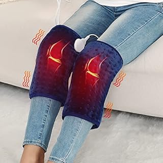 Knee Heating Pad, 2 Pcs Hands-Free Heated Knee Wrap Heating Pad for Knee, 86℉~158℉ Adjustable Temp., 30/60/90min Auto-Off, Fast Heating Electric Heat Pad for Knee Pain Relief, Knee Fatigue, Arthritis