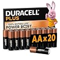DURACELL Batterie Plus AA (Confezione da 20) – Batterie Alcaline da 1,5 V – Fino al 150% di durata extra con Attivi POWER BOOST– L'imballaggio può variare–MN1500