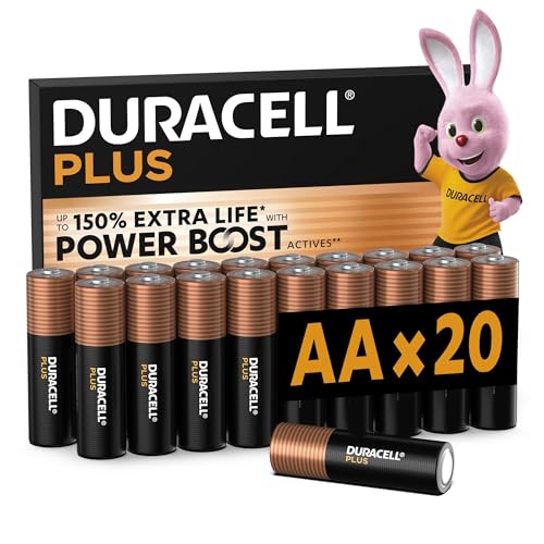DURACELL Batterie Plus AA (Confezione da 20) – Batterie Alcaline da 1,5 V –...