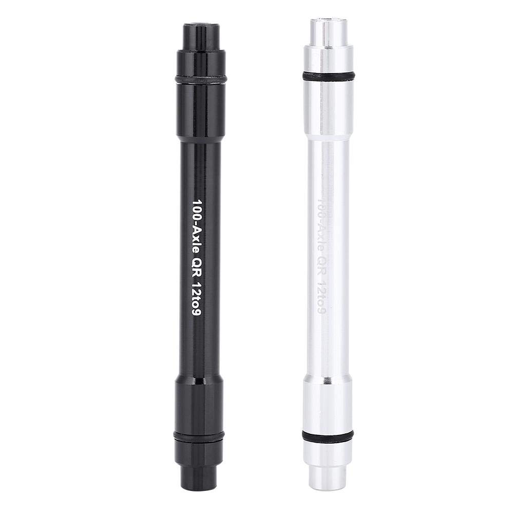 Adapter piasty rowerowej Dilwe, stop aluminium 12 mm do 9 mm, szybkozamykacz, adapter do osi przelotowej, adapter do szprych rowerowych, akcesoria rowerowe (czarny)