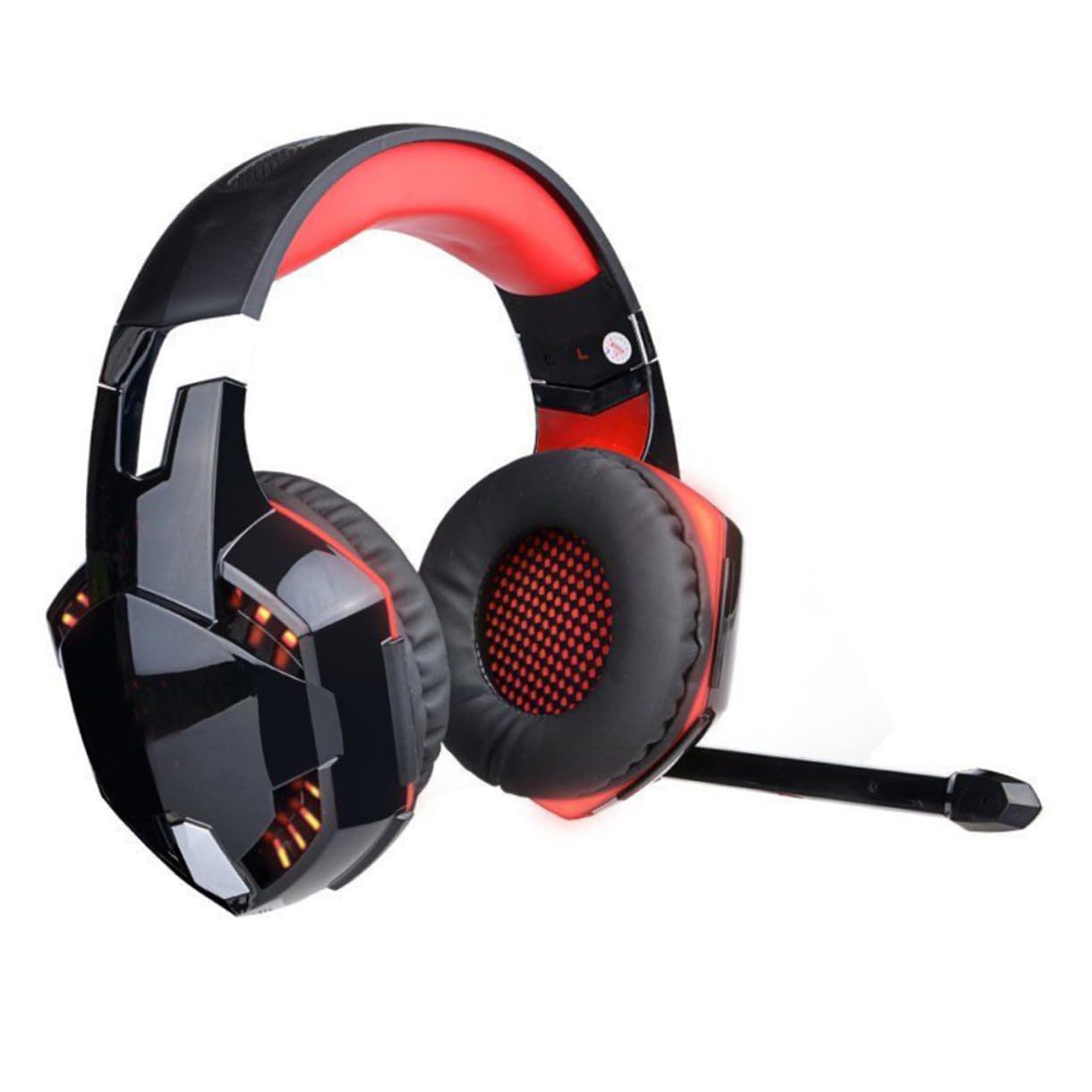 Gadpiparty Cuffie da Gioco con Luce LED Bassi Profondi Stereo Suono Surround Microfono Cuffie Over-ear per Computer e PC Rosse Driver Magnetico al Neodimio da Isolamento dal Rumore