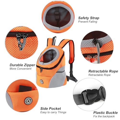 M MUNCASO Hundetrage-Rucksack Welpentasche Kleine Haustier-Fronttasche mit Atmungsaktivem, Head-Out-Design, Wasserdichter Boden für Reisen, Outdoor, Wandern