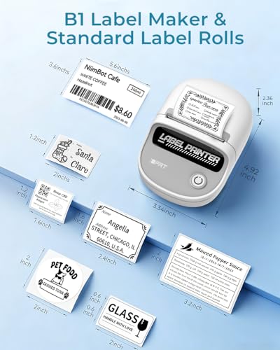 Image of iDPRT Portable Bluetooth Thermal Printer Machine for Label Printing, 2 Inch Bluetooth Barcode Label Sticker Printers, Small Thermal Label Maker for Price tag, Business, Home Use, Inkless and Compact