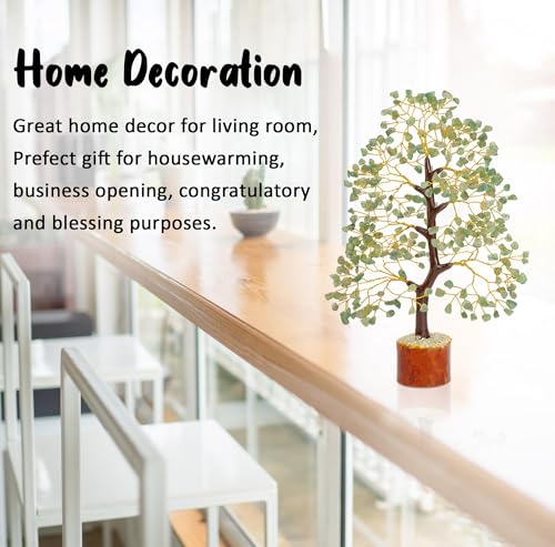 Green Jade Chakra Tree of Life Crystal Tree for Positive Energy, Feng Shui Home Decor - Handmade Gemstone Tree, Money Tree Bonsai - Green Healing Crystals, Wealth & Good Luck Stones Spiritual Gift - Image 6