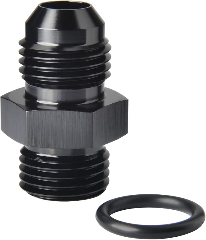 Adaptador de conexão de combustível 4AN macho para 4AN ORB Podavelle em alumínio preto – 1 unidade