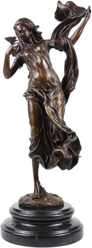 水を運ぶ女性の銅像の置き物 水を運ぶ女性の銅像の置き物