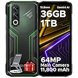 DOOGEE Blade 20 Max Rugged Smartphone, 36GB RAM+1TB ROM(2TB TF) Telefono Indistruttibile, 11800mAh/33W, MTK Helio G100 Octa Core, 6.6" 120Hz, 64MP+20MP+16MP, Android 15/NFC/4G Dual SIM/Face ID