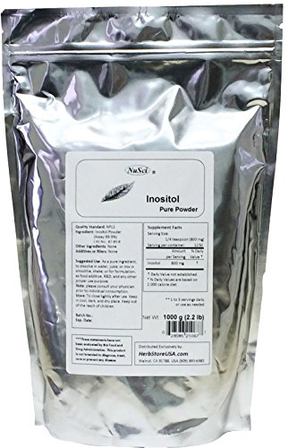 NuSci Inositol Bulk Pure Powder 1000g (2.2 lb) NF12 & FCC Quality Standard
