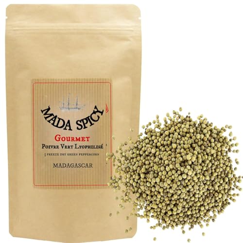 Pimienta verde en grano « liofilizada » de Madagascar 60g “ Gourmet Calidad ”. Bolsita eco cierre zip.