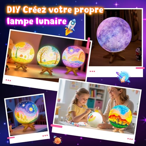 Peinture sur lampe lune