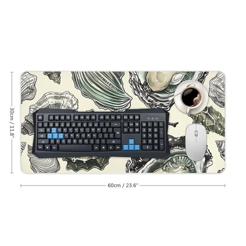 Desk Pad Protector 24x12 Inch Extended Oysters and Shells miniatura 2