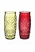 BarCraft Tiki-Cocktail-Trinkgläser, 600 ml – Rot und Grün (2-Teiliges Set)